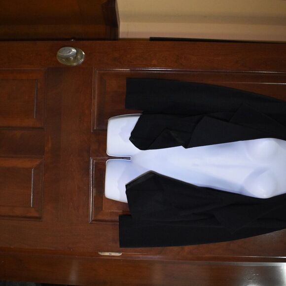 Vintage Cache Black Open Front Blazer Women’s 8 Ruffled Dressy Suit Jacket - Picture 10 of 14